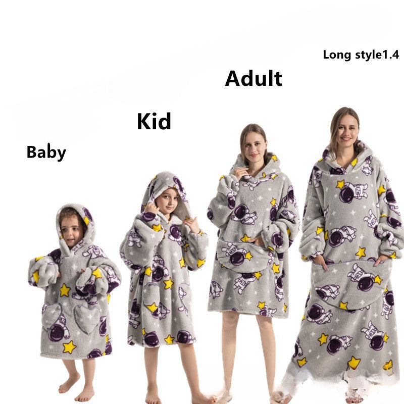 Thick and Cozy Flannel Sherpa Cartoon TV Blanket, a Warm Home Wear for Lounging and TV Time