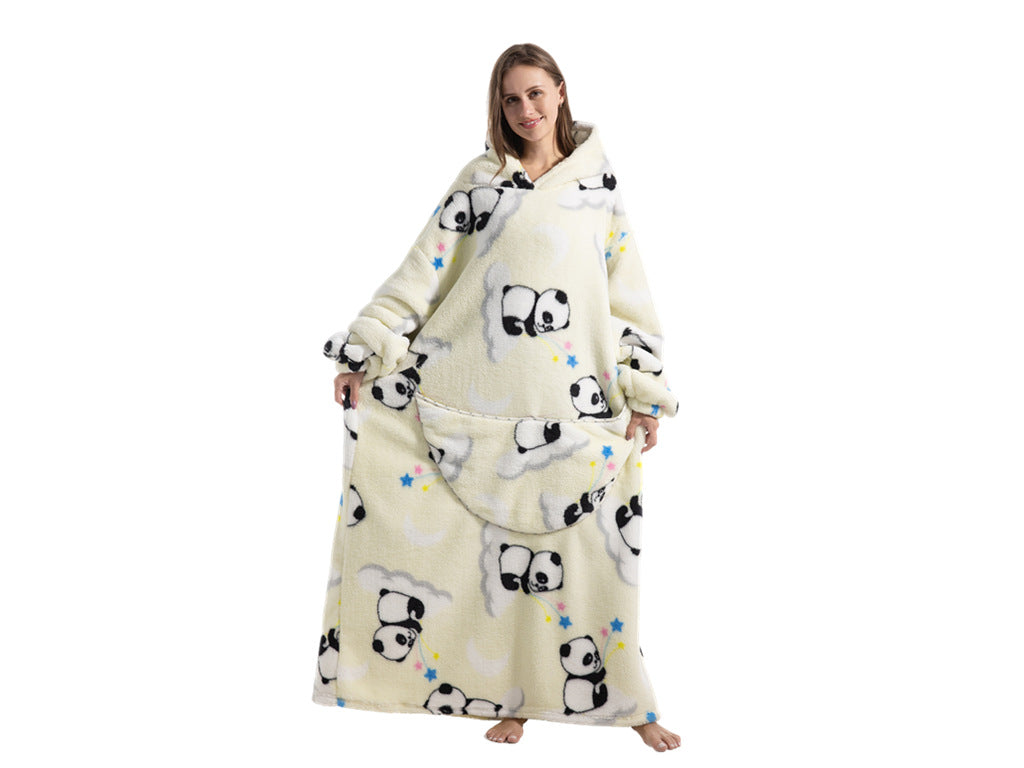 Thick and Cozy Flannel Sherpa Cartoon TV Blanket, a Warm Home Wear for Lounging and TV Time