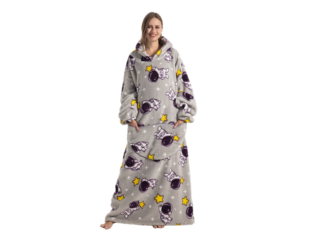 Thick and Cozy Flannel Sherpa Cartoon TV Blanket, a Warm Home Wear for Lounging and TV Time