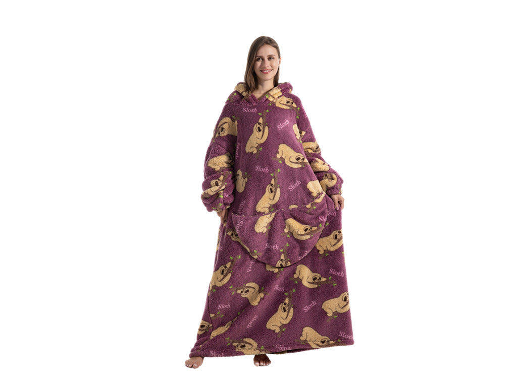 Thick and Cozy Flannel Sherpa Cartoon TV Blanket, a Warm Home Wear for Lounging and TV Time