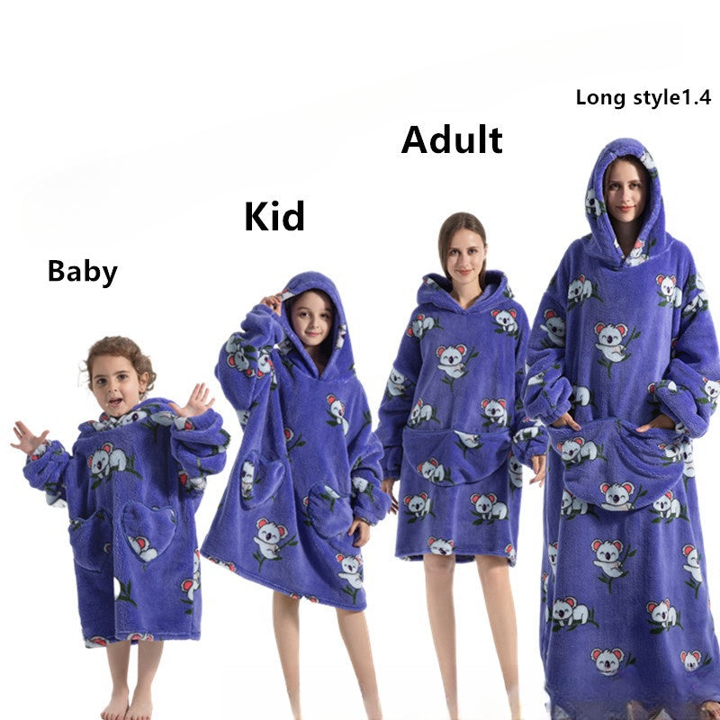 Thick and Cozy Flannel Sherpa Cartoon TV Blanket, a Warm Home Wear for Lounging and TV Time