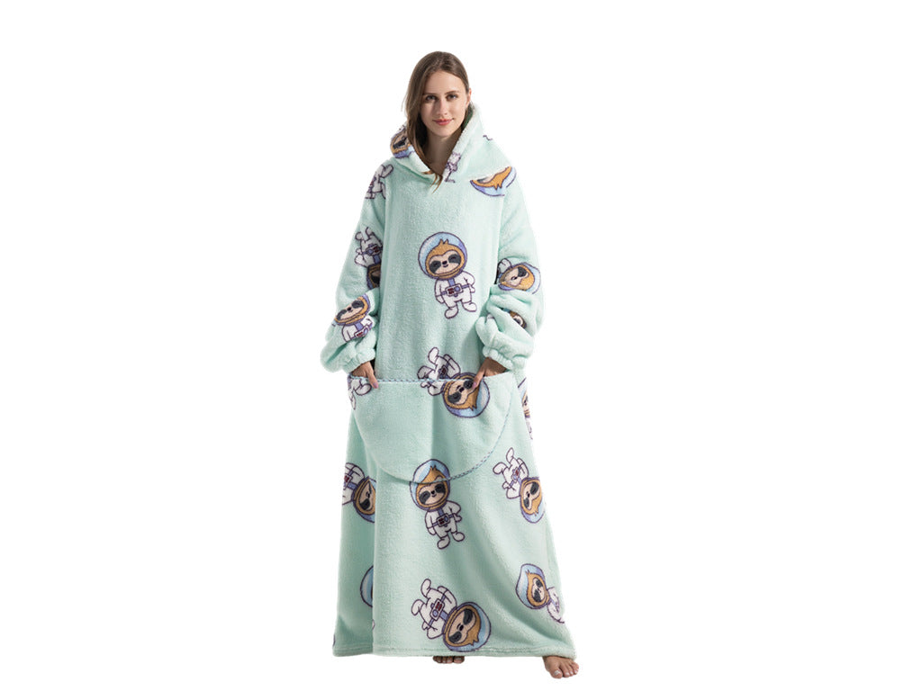 Thick and Cozy Flannel Sherpa Cartoon TV Blanket, a Warm Home Wear for Lounging and TV Time
