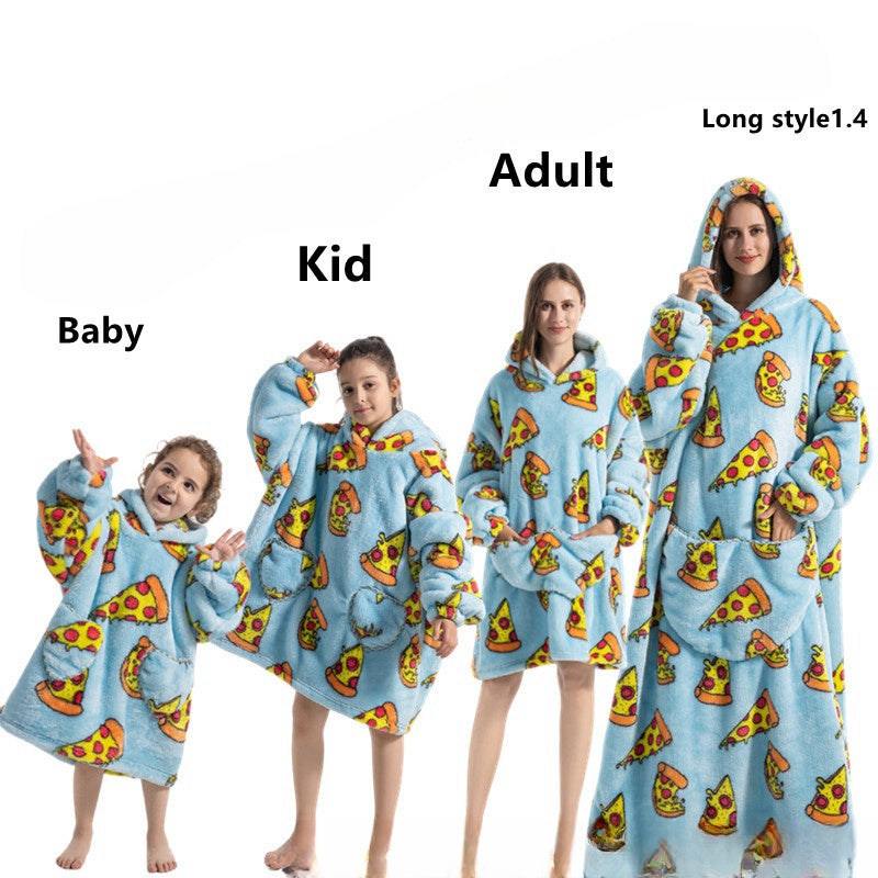 Thick and Cozy Flannel Sherpa Cartoon TV Blanket, a Warm Home Wear for Lounging and TV Time