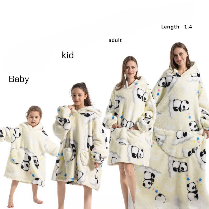 Thick and Cozy Flannel Sherpa Cartoon TV Blanket, a Warm Home Wear for Lounging and TV Time