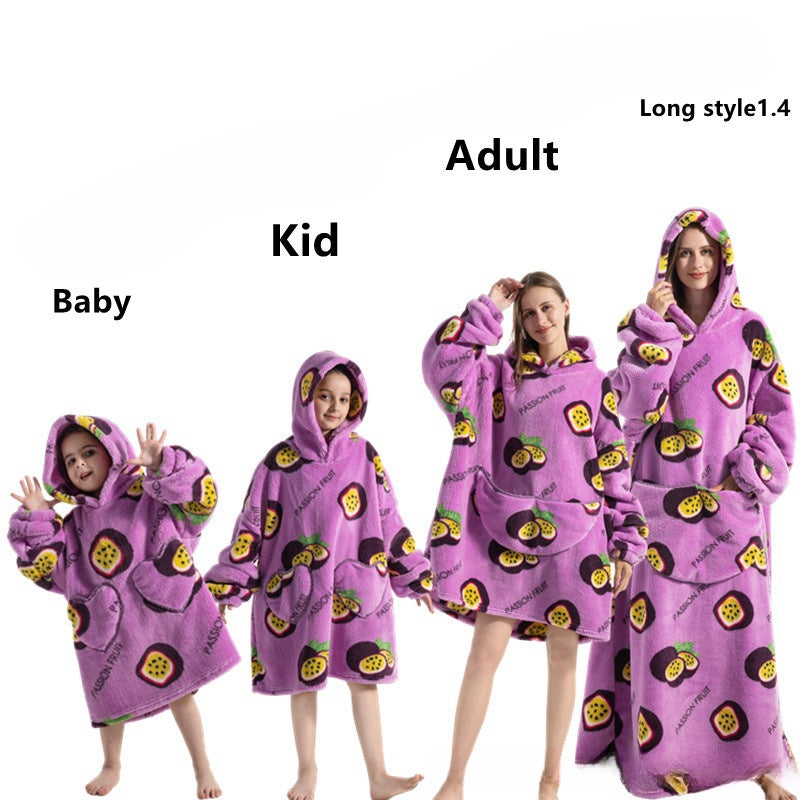 Thick and Cozy Flannel Sherpa Cartoon TV Blanket, a Warm Home Wear for Lounging and TV Time