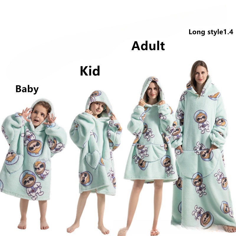 Thick and Cozy Flannel Sherpa Cartoon TV Blanket, a Warm Home Wear for Lounging and TV Time