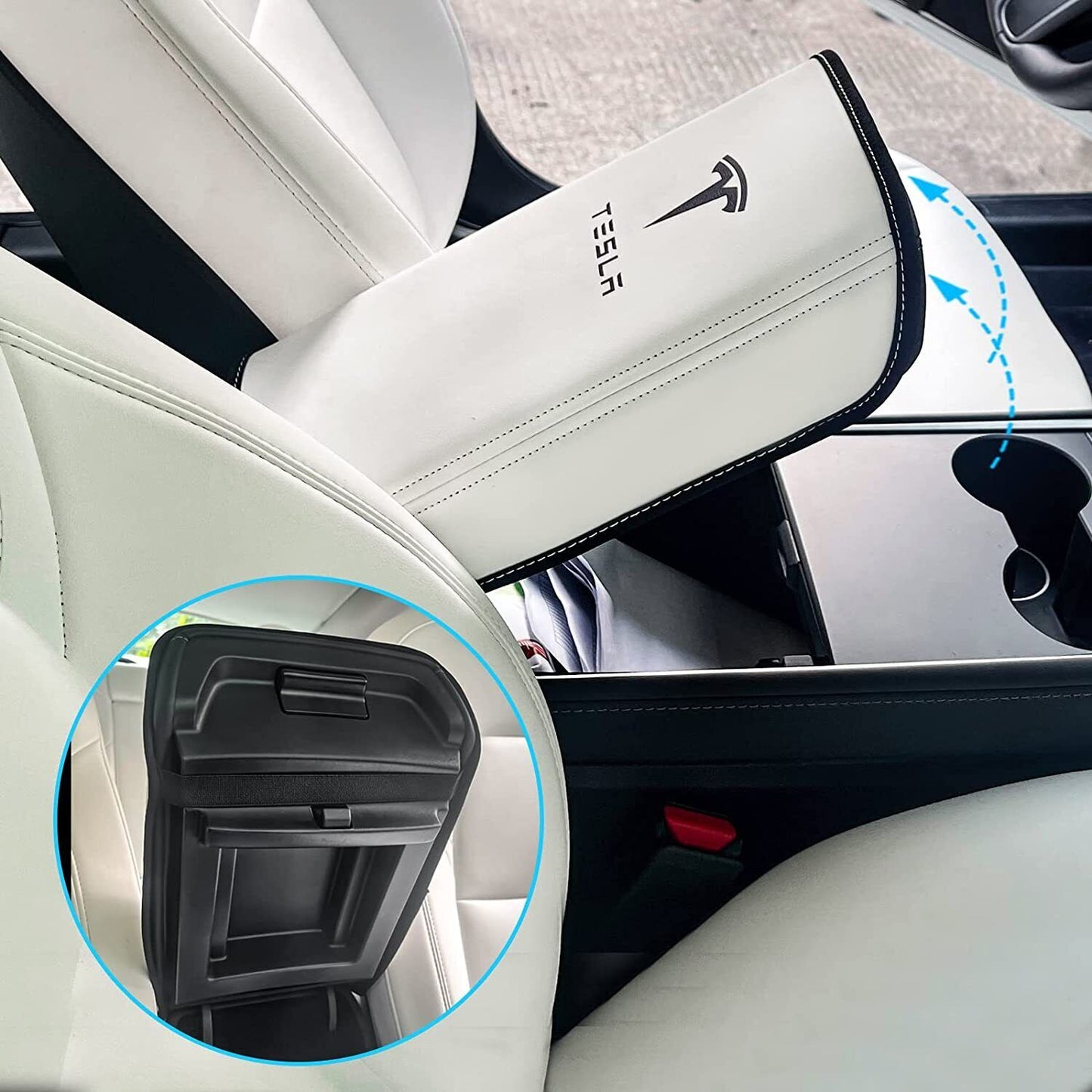 For Tesla Model Y 3 Car Armrest Box Cover Central Control Armrest Decoration