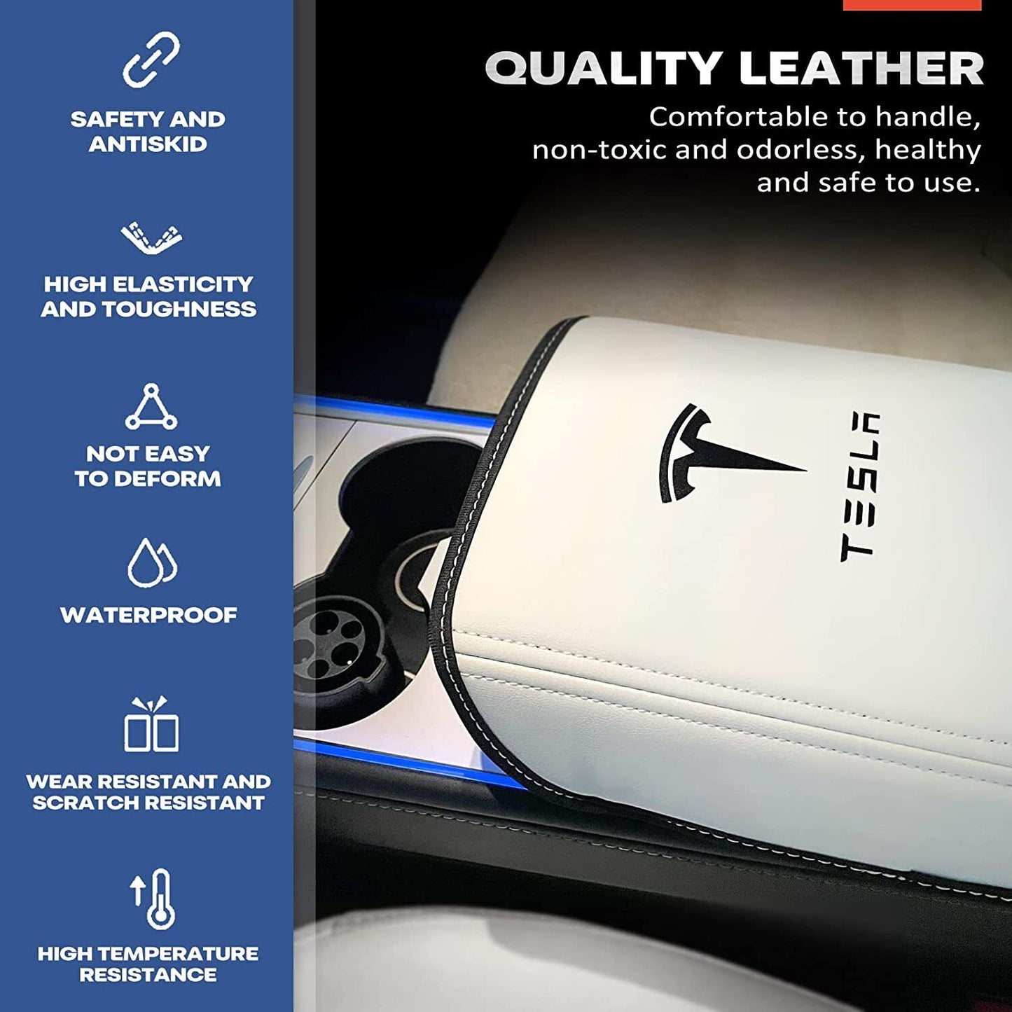For Tesla Model Y 3 Car Armrest Box Cover Central Control Armrest Decoration