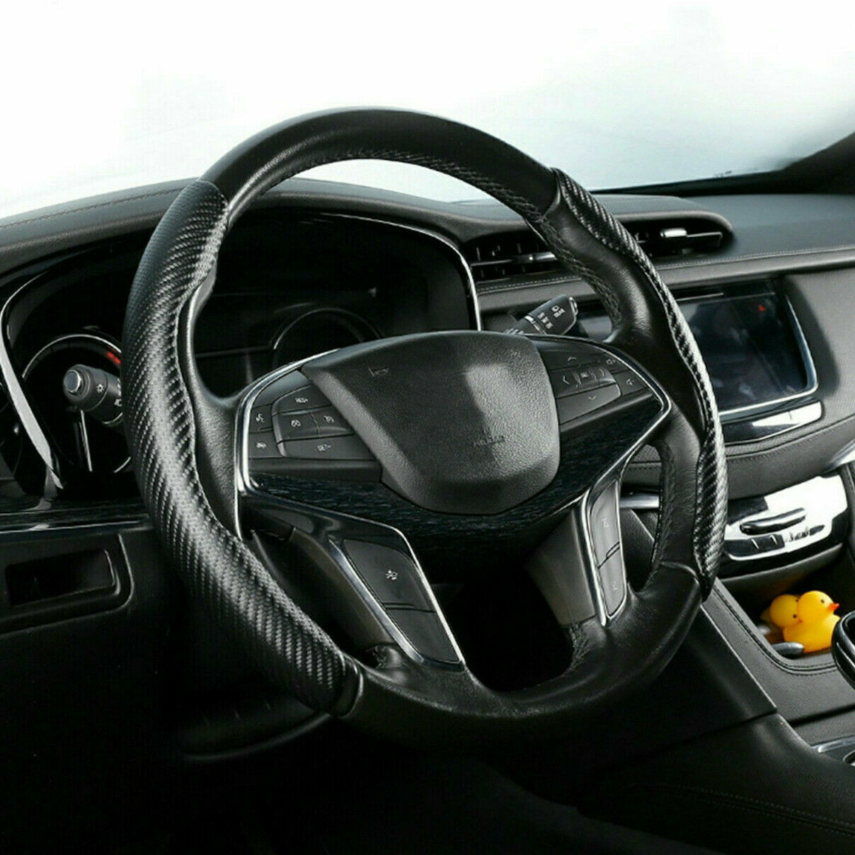 For Tesla Model 3/Y 2016-23 Dry Carbon Fiber Steering Wheel Cover